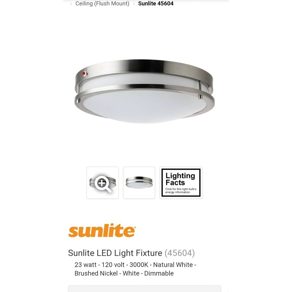 NEW Sunlite 45604-SU 23W LED Dimmable Fixture LFX/DCO16/BN D/30K/EM‎ (150